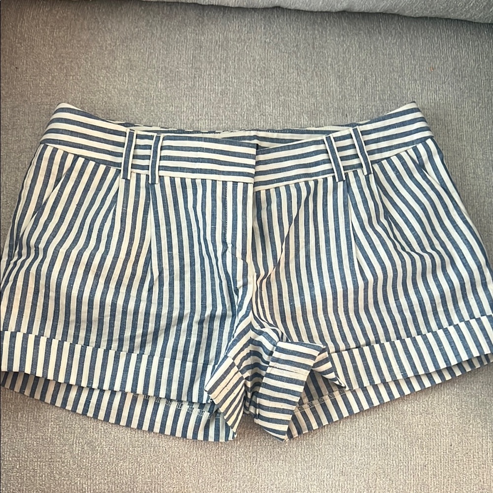 Express Blue and White Bermuda Shorts with Nautical Stripes